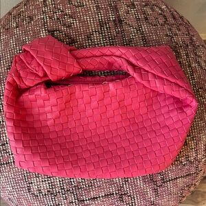 Pink Woven Handbag
